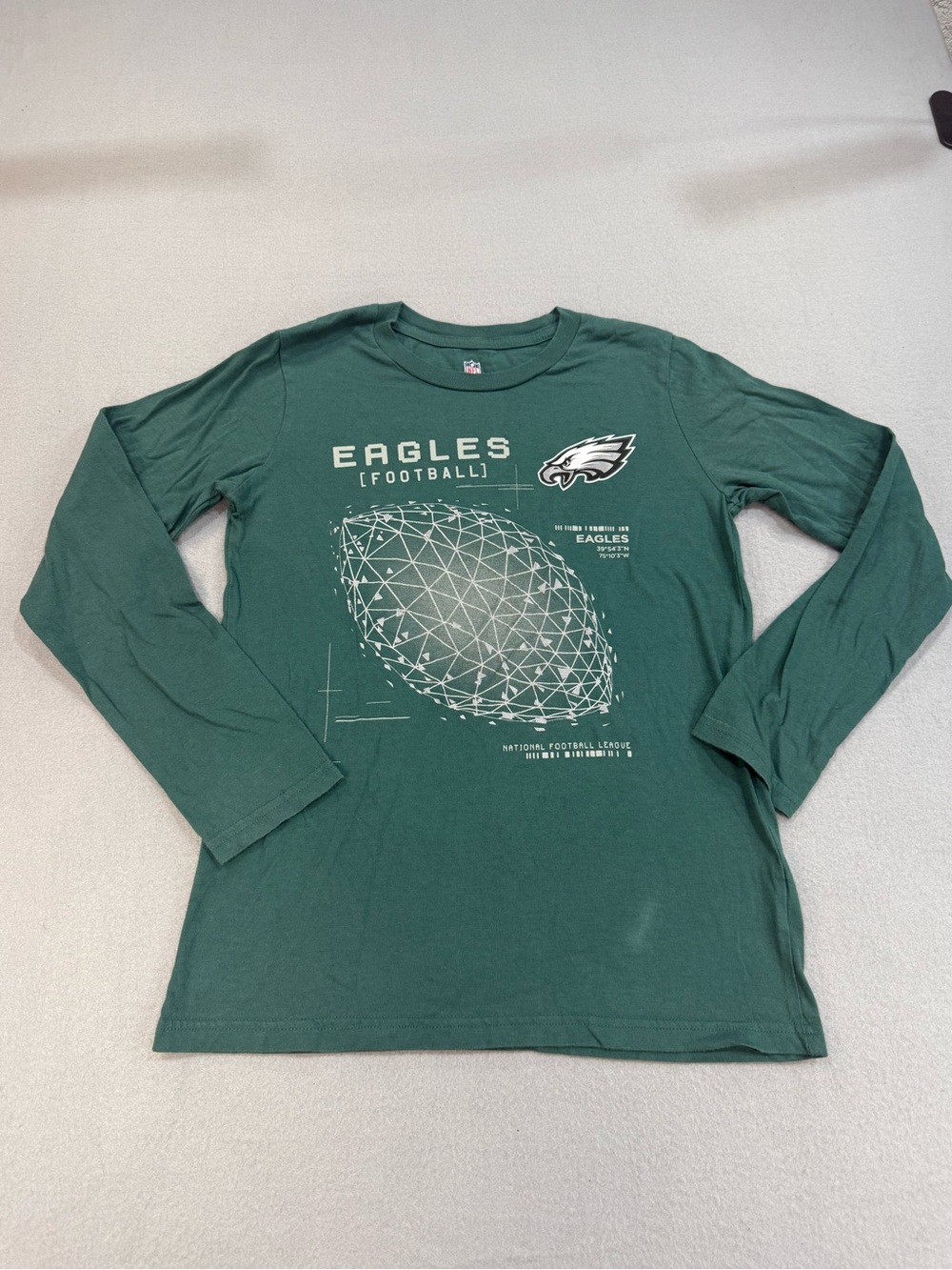NFL Eagles Dark Green Long-Sleeve Graphic Tee M 10/12